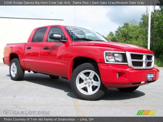 2008 Dodge Dakota Big Horn Crew Cab 4x4 in Flame Red