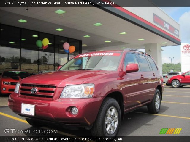 2007 Toyota Highlander V6 4WD in Salsa Red Pearl