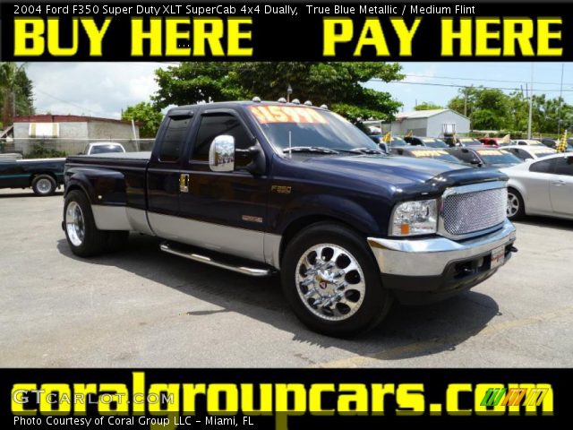 2004 Ford F350 Super Duty XLT SuperCab 4x4 Dually in True Blue Metallic