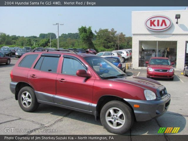 2004 Hyundai Santa Fe GLS 4WD in Merlot Red