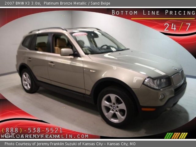 2007 BMW X3 3.0si in Platinum Bronze Metallic