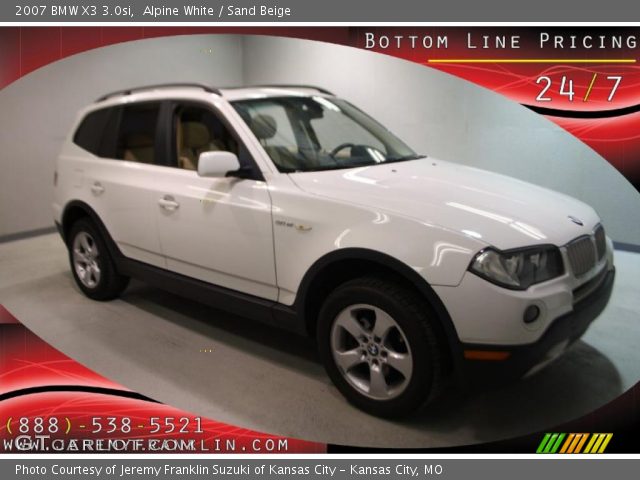 2007 BMW X3 3.0si in Alpine White