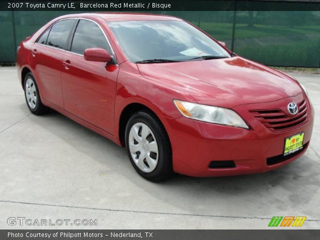 2007 Toyota Camry LE in Barcelona Red Metallic