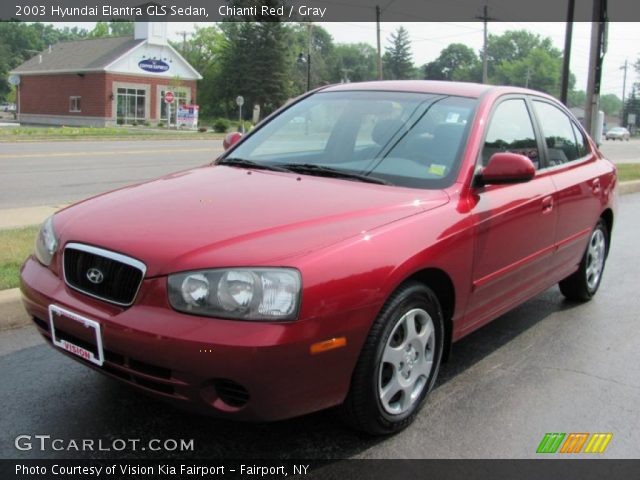 2003 Hyundai Elantra GLS Sedan in Chianti Red