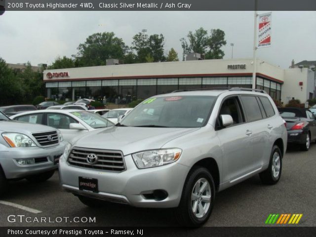 2008 Toyota Highlander 4WD in Classic Silver Metallic