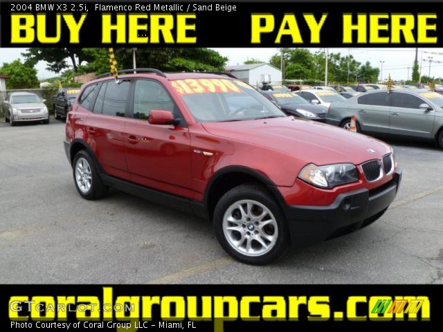 2004 BMW X3 2.5i in Flamenco Red Metallic