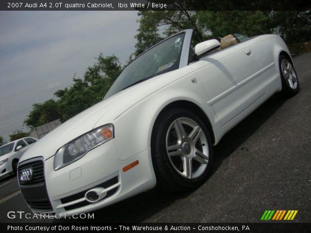 2007 Audi A4 2.0T quattro Cabriolet in Ibis White