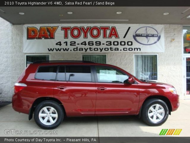 2010 Toyota Highlander V6 4WD in Salsa Red Pearl