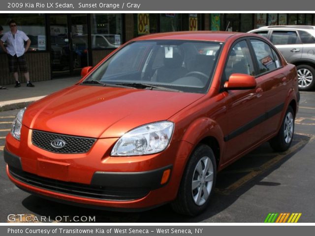 2009 Kia Rio LX Sedan in Sunset Orange
