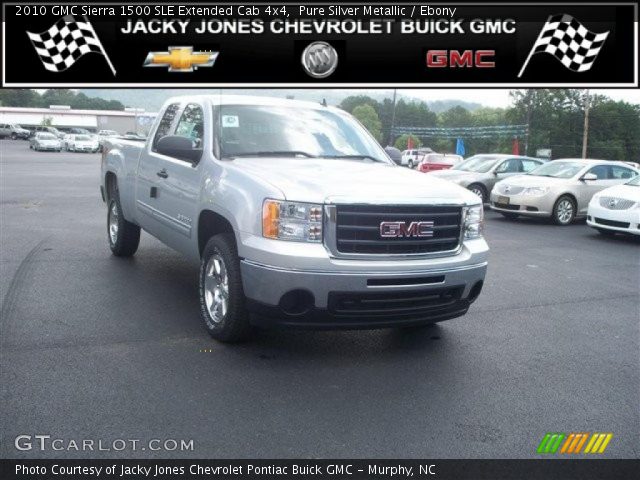 2010 GMC Sierra 1500 SLE Extended Cab 4x4 in Pure Silver Metallic