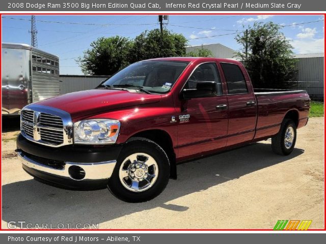 2008 Dodge Ram 3500 Big Horn Edition Quad Cab in Inferno Red Crystal Pearl