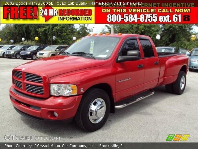 2003 Dodge Ram 3500 SLT Quad Cab Dually in Flame Red
