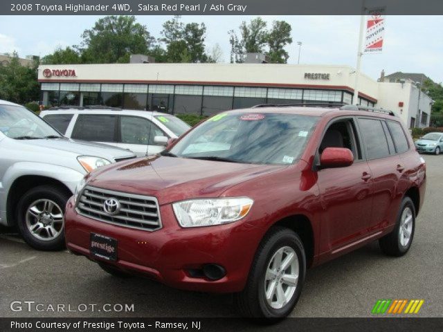 2008 Toyota Highlander 4WD in Salsa Red Pearl