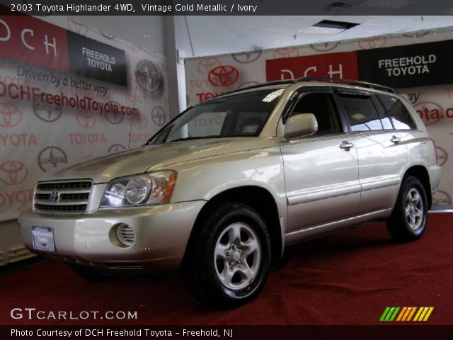 2003 Toyota Highlander 4WD in Vintage Gold Metallic