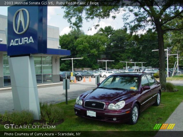 2003 Hyundai Sonata GLS V6 in Ruby Red Metallic