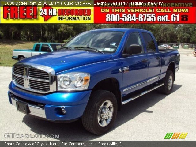 2008 Dodge Ram 2500 Laramie Quad Cab 4x4 in Electric Blue Pearl