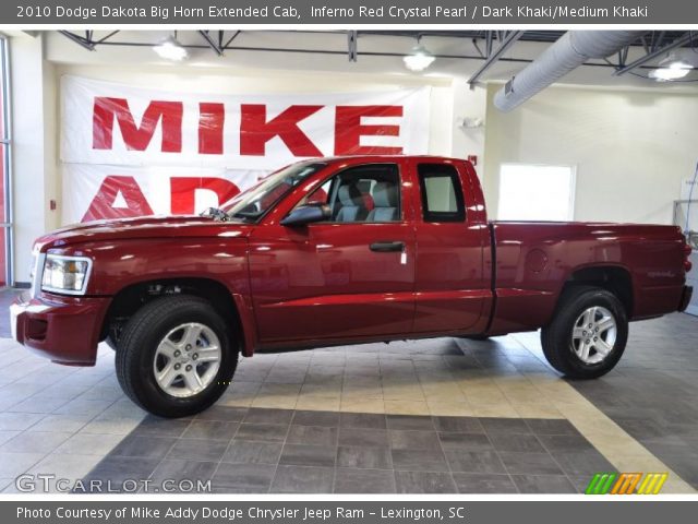 2010 Dodge Dakota Big Horn Extended Cab in Inferno Red Crystal Pearl