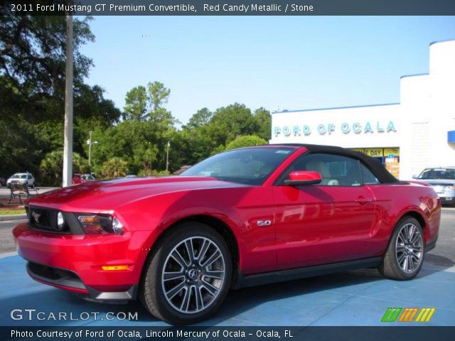 Red Candy Metallic 2011 Ford Mustang GT 5.0 Premium Convertible with Stone 