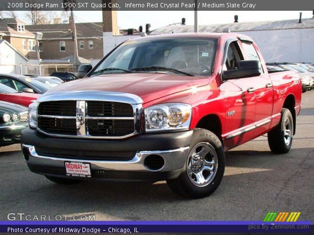 2008 Dodge Ram 1500 SXT Quad Cab in Inferno Red Crystal Pearl