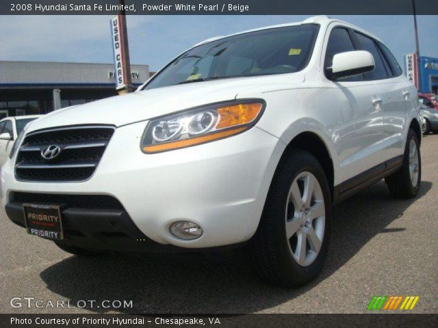 2008 Hyundai Santa Fe Limited in Powder White Pearl
