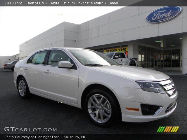 2010 Ford Fusion SEL V6 in White Platinum Tri-coat Metallic