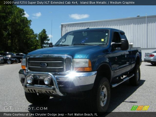 2000 Ford F250 Super Duty XLT Extended Cab 4x4 in Island Blue Metallic