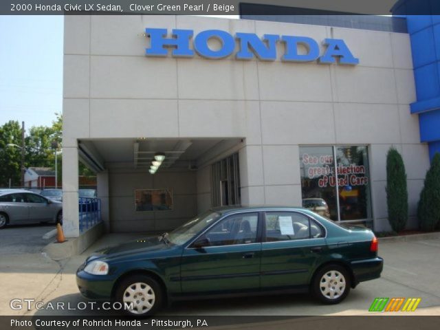 2000 Honda Civic LX Sedan in Clover Green Pearl