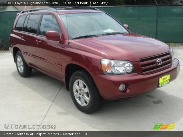 2007 Toyota Highlander V6 4WD in Salsa Red Pearl