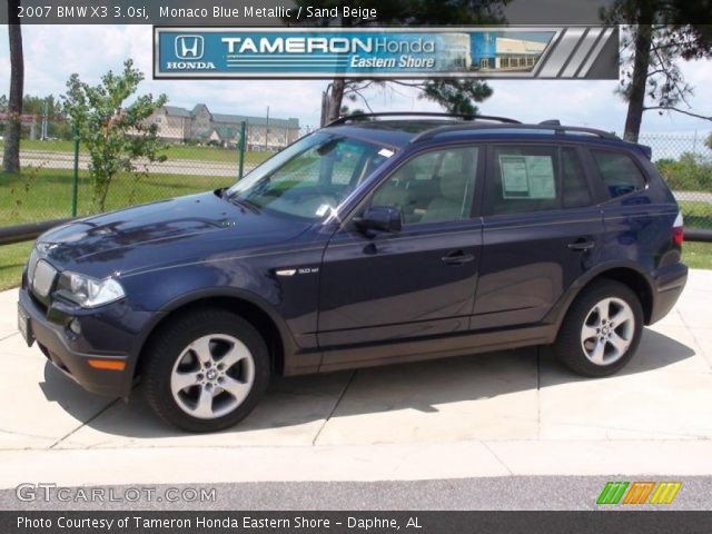 2007 BMW X3 3.0si in Monaco Blue Metallic
