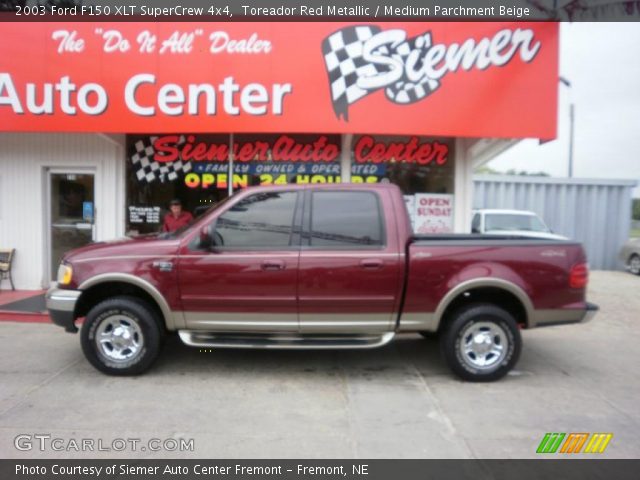 2003 Ford F150 XLT SuperCrew 4x4 in Toreador Red Metallic