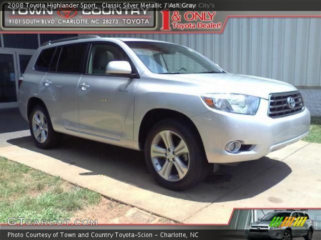 2008 Toyota Highlander Sport in Classic Silver Metallic