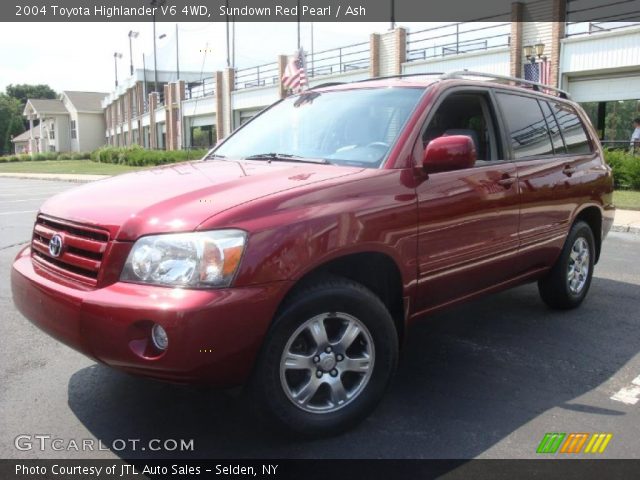 2004 Toyota Highlander V6 4WD in Sundown Red Pearl