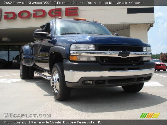2002 Chevrolet Silverado 3500 LT Extended Cab 4x4 Dually in Indigo Blue Metallic