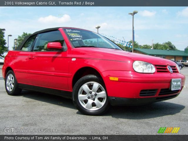 2001 Volkswagen Cabrio GLX in Tornado Red
