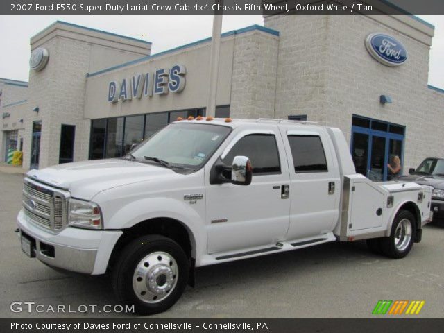 2007 Ford F550 Super Duty Lariat Crew Cab 4x4 Chassis Fifth Wheel in Oxford White