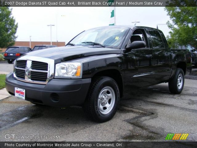 2007 Dodge Dakota ST Quad Cab 4x4 in Brilliant Black Crystal Pearl