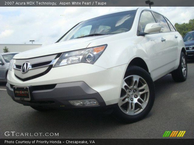 2007 Acura MDX Technology in Aspen White Pearl