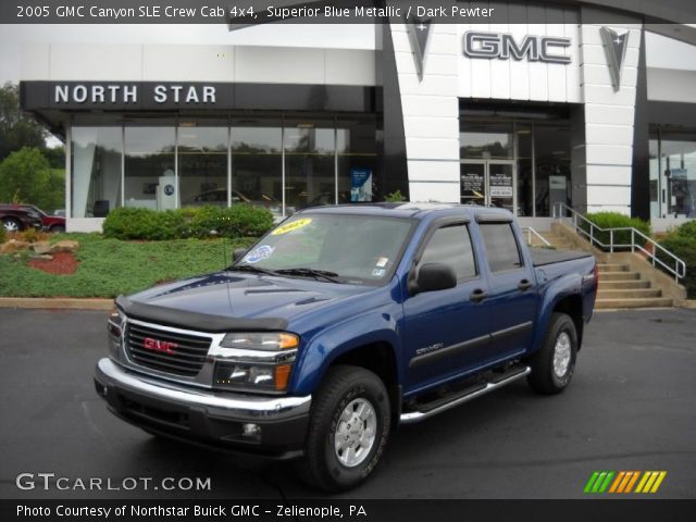 2005 GMC Canyon SLE Crew Cab 4x4 in Superior Blue Metallic