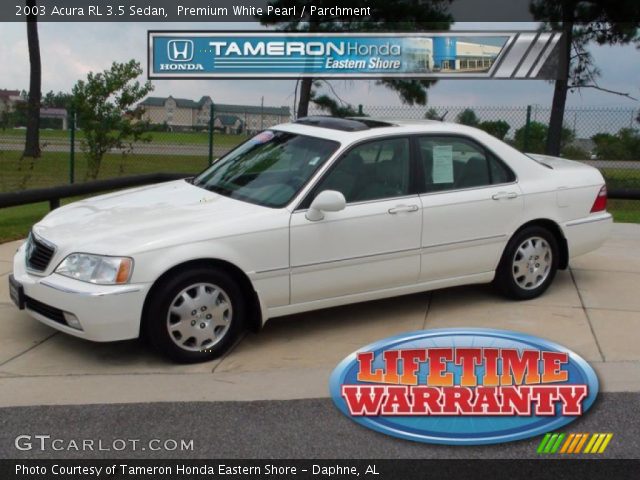 2003 Acura RL 3.5 Sedan in Premium White Pearl