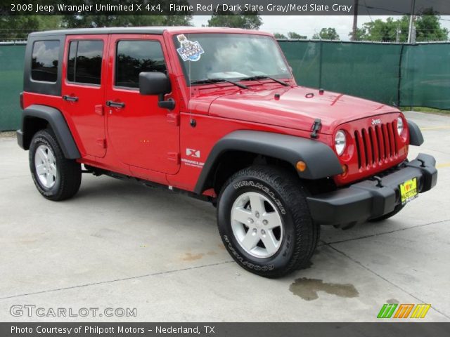 2008 Jeep Wrangler Unlimited X 4x4 in Flame Red