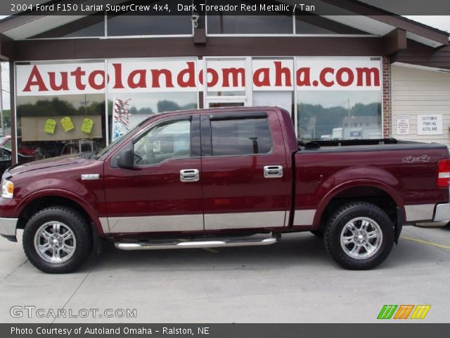 2004 Ford F150 Lariat SuperCrew 4x4 in Dark Toreador Red Metallic