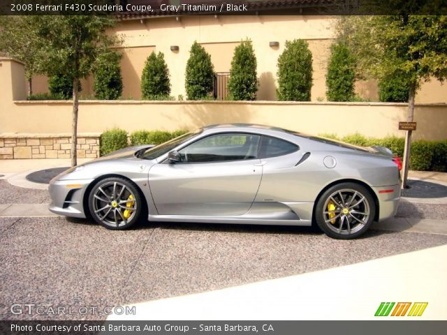 Gray Titanium 2008 Ferrari F430 Scuderia Coupe with Black interior 2008 