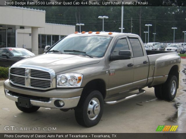 2008 Dodge Ram 3500 Lone Star Quad Cab 4x4 Dually in Light Khaki Metallic