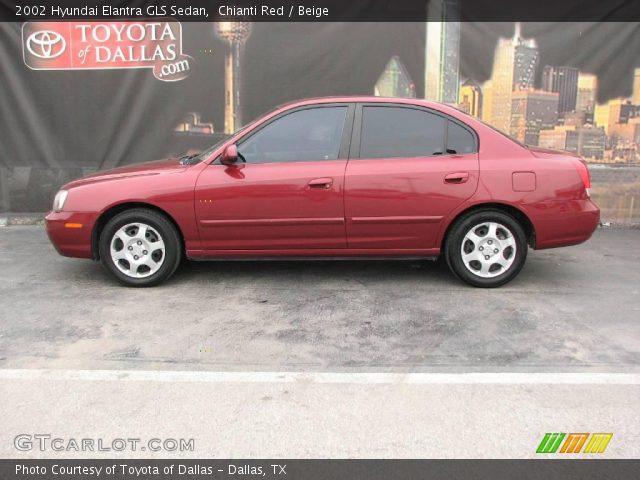 2002 Hyundai Elantra GLS Sedan in Chianti Red