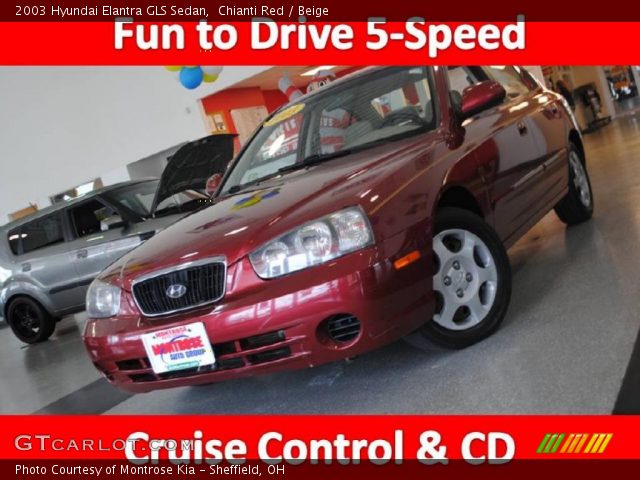 2003 Hyundai Elantra GLS Sedan in Chianti Red
