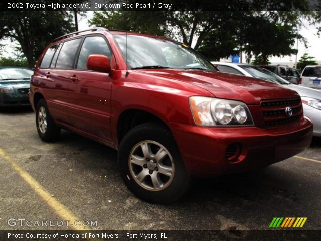 2002 Toyota Highlander V6 in Sundown Red Pearl