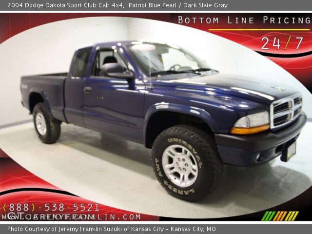 2004 Dodge Dakota Sport Club Cab 4x4 in Patriot Blue Pearl