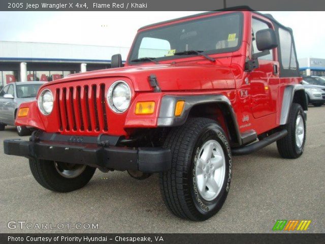 2005 Jeep Wrangler X 4x4 in Flame Red