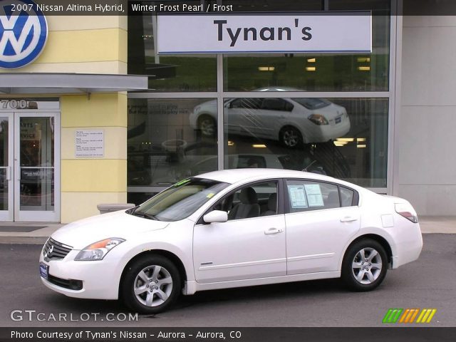 2007 Nissan Altima Hybrid in Winter Frost Pearl