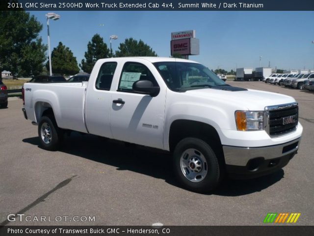 2011 GMC Sierra 2500HD Work Truck Extended Cab 4x4 in Summit White